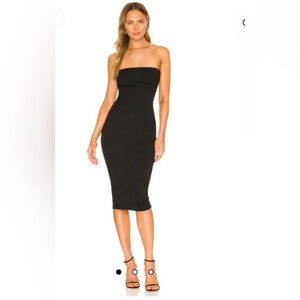 Superdown Strapless Bodycon Midi Dress Black XS